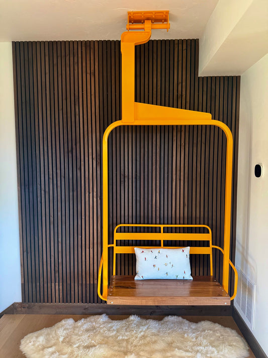 Vintage Ski Chair - Hanging 2 Seater, Powder Coated Alpenglow Ski Chair Co.