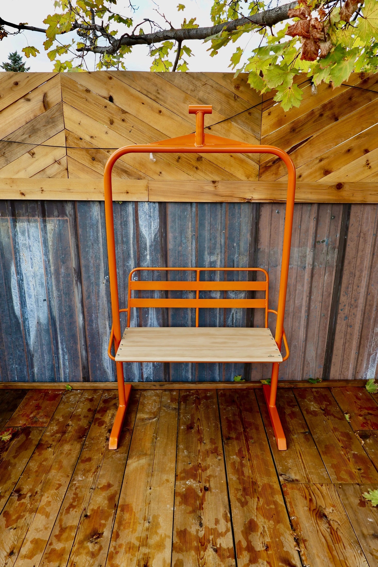 Custom Powder Coated Ski Lift Chair | 2-Seater Chairlift Bench