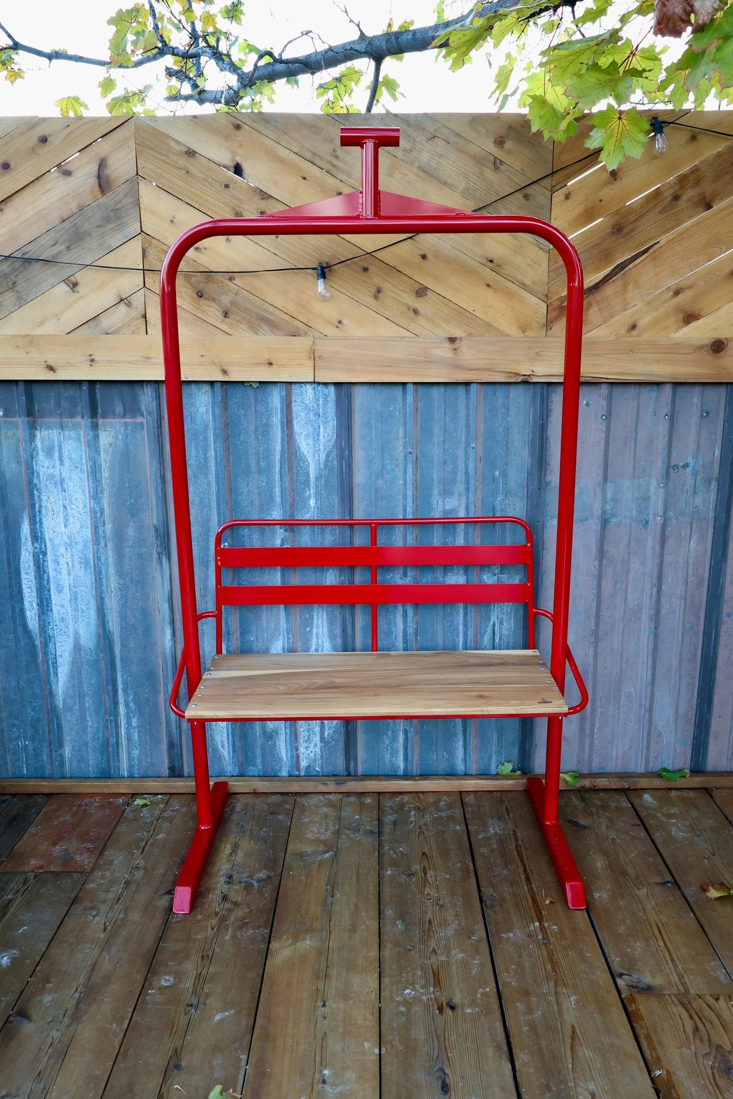 Custom Powder Coated Ski Lift Chair | 2-Seater Chairlift Bench