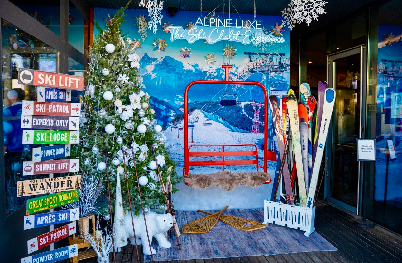 Handmade ski lift chair bench delivered and installed apres ski decor