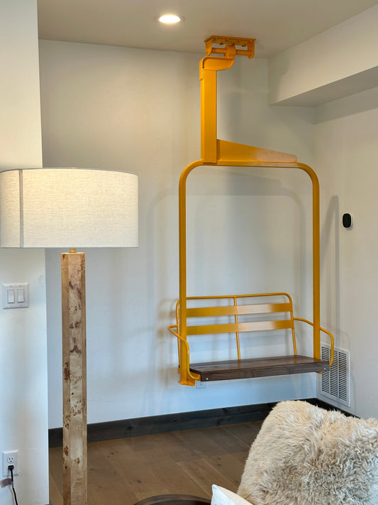 Vintage Ski Chair - Hanging 2 Seater, Powder Coated Alpenglow Ski Chair Co.