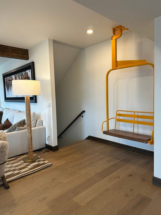 Vintage Ski Chair - Hanging 2 Seater, Powder Coated Alpenglow Ski Chair Co.