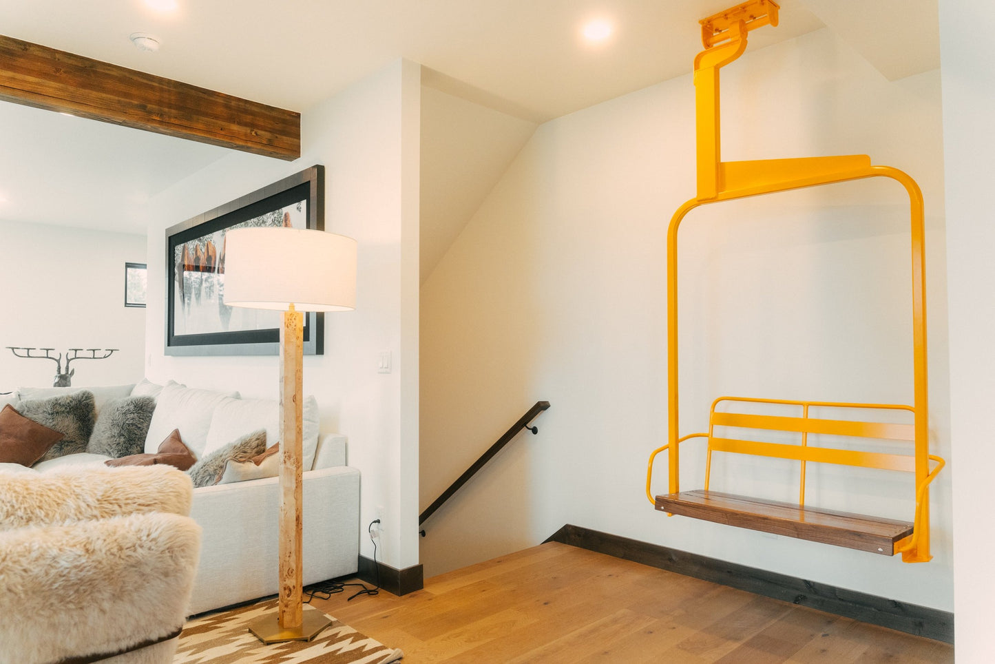 Vintage Ski Chair - Hanging 2 Seater, Powder Coated Alpenglow Ski Chair Co.