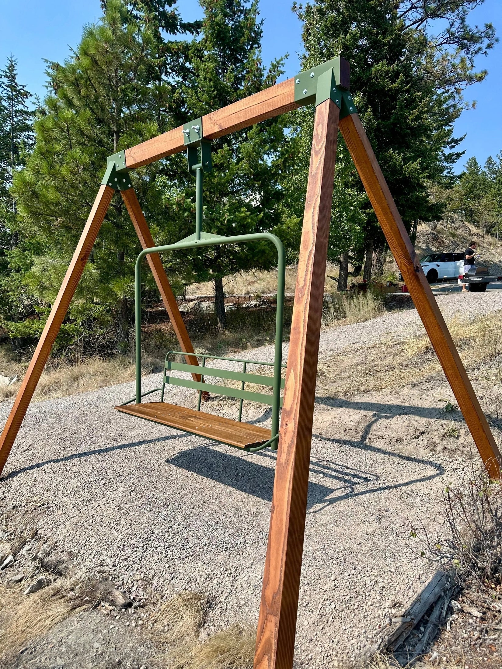 Swinging Ski Lift Chair Kit | Hanging Chairlift Bench 3-Seater